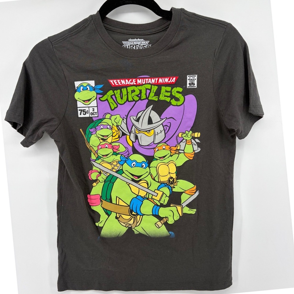 Nickelodeon Teenage Mutant Ninja Turtles Boys Graphic Tee Charcoal Gray L 10/12